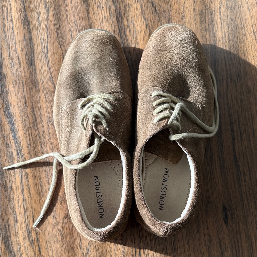 Nordstrom Taupe Suede Lace-Up Shoes